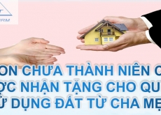 Con chưa thành niên có được nhận tặng cho quyền sử dụng đất từ cha mẹ ?