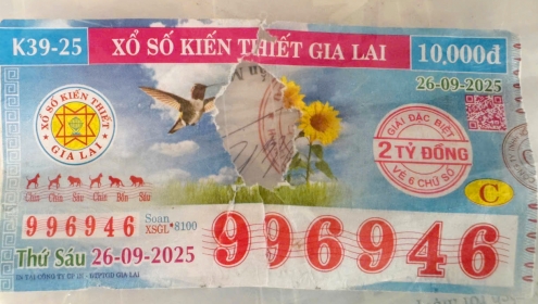 Công ty xổ số chính thức trả thưởng cho tờ vé số bị rách ở Quảng Ngãi