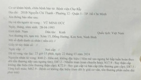 Nguyên nhân thanh niên tử vong khi làm việc với công an Long Thành, Đồng Nai