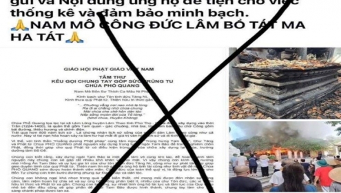 Xuất hiện Facebook giả mạo kêu gọi quyên góp, ủng hộ chùa Phổ Quang